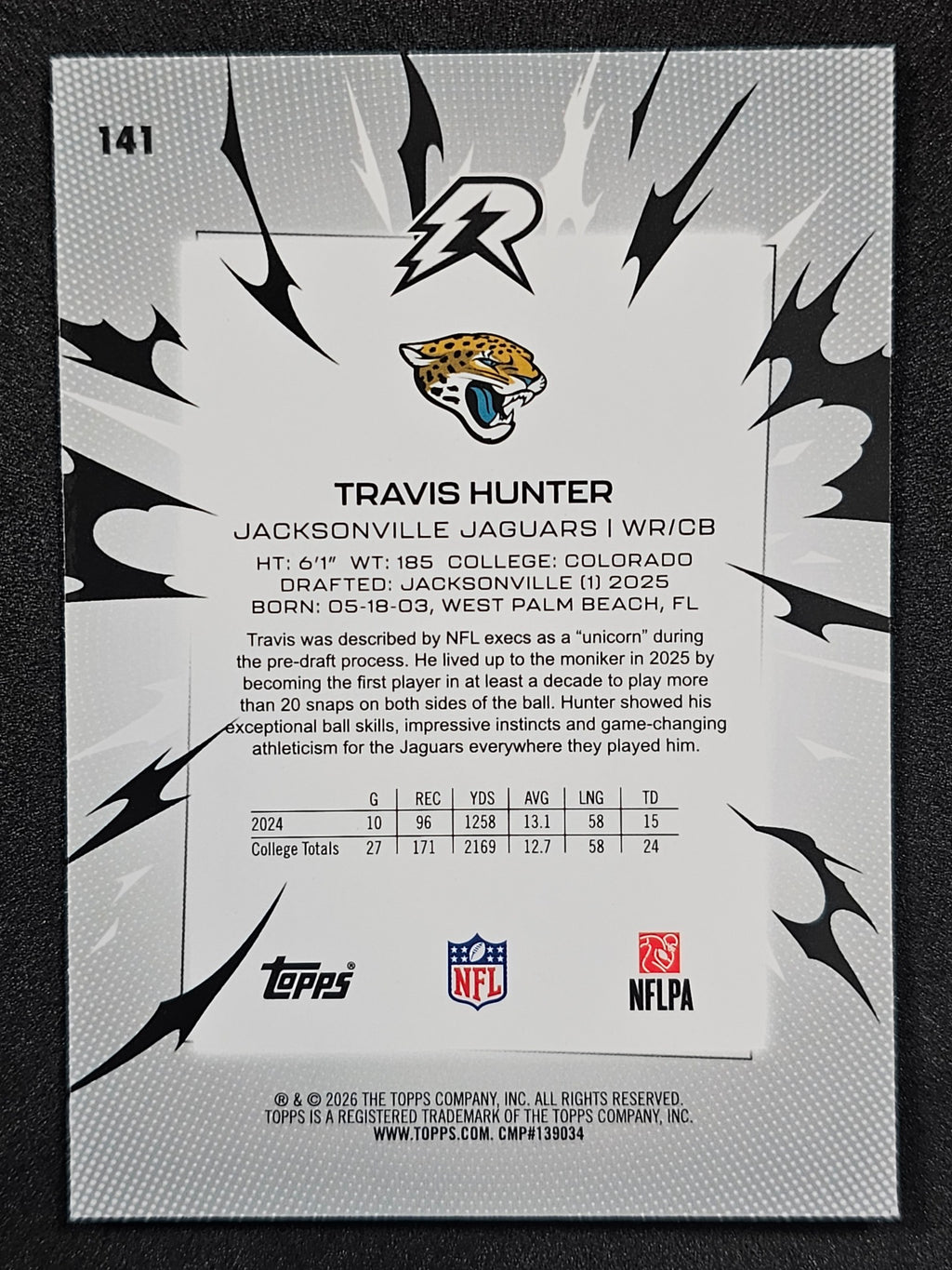 2025 Topps Resurgence #141 Travis Hunter Prism Refractor