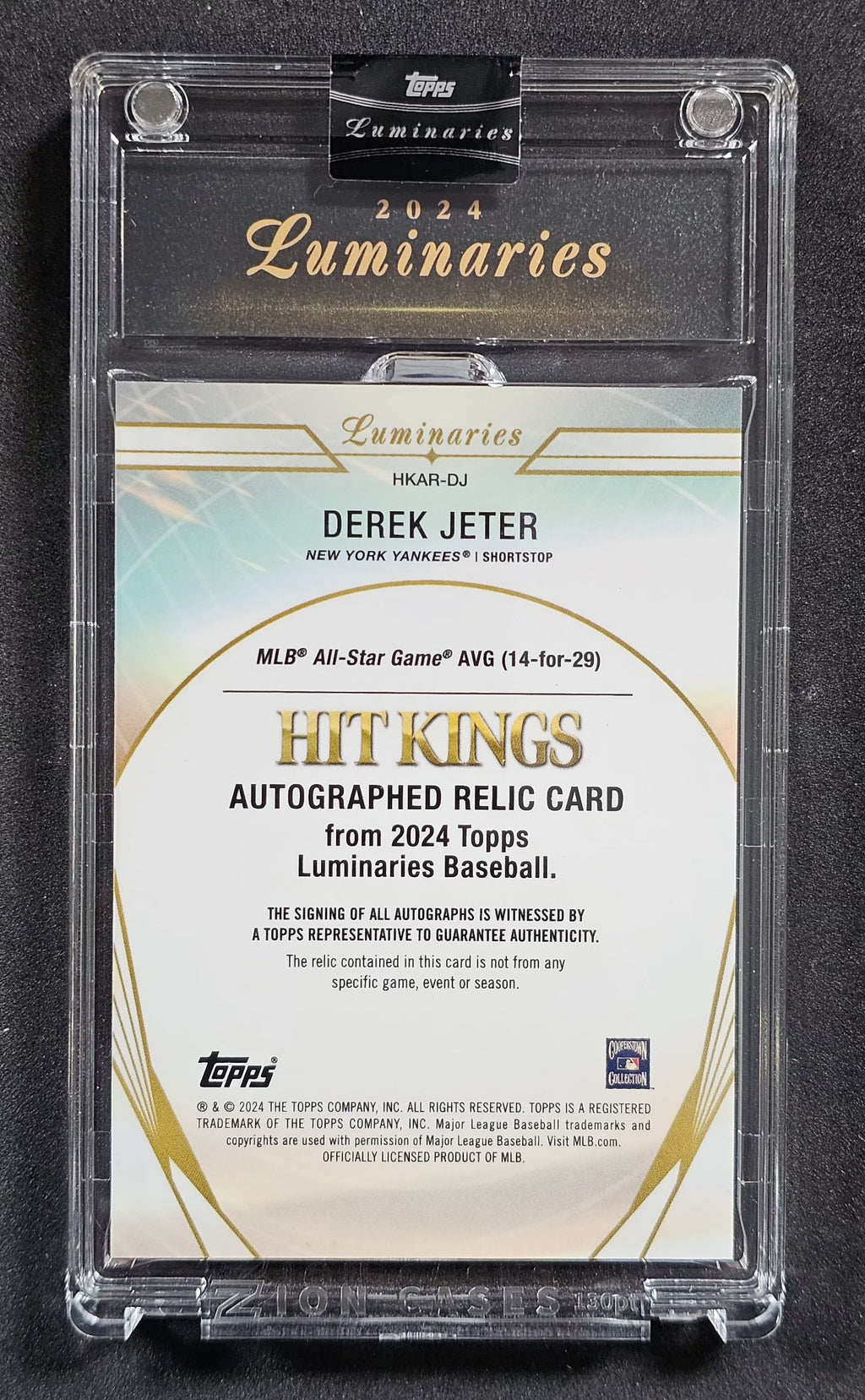 2024 Topps Luminaries - Hit Kings Auto Relics Blue #HKAR-DJ Derek Jeter