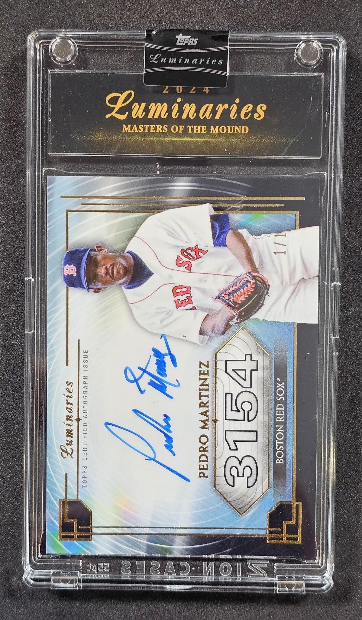 2024 Topps Luminaries - Masters of the Mound Auto Black #MOM-PM Pedro Martinez