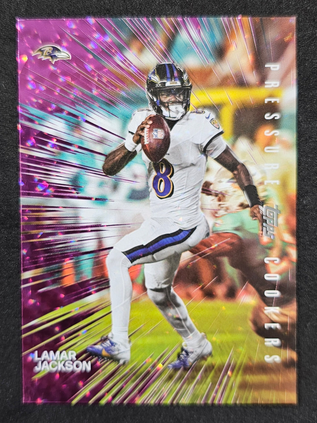 2026 Topps Flagship #PC-21 Lamar Jackson Pressure Cookers Pink Crackle