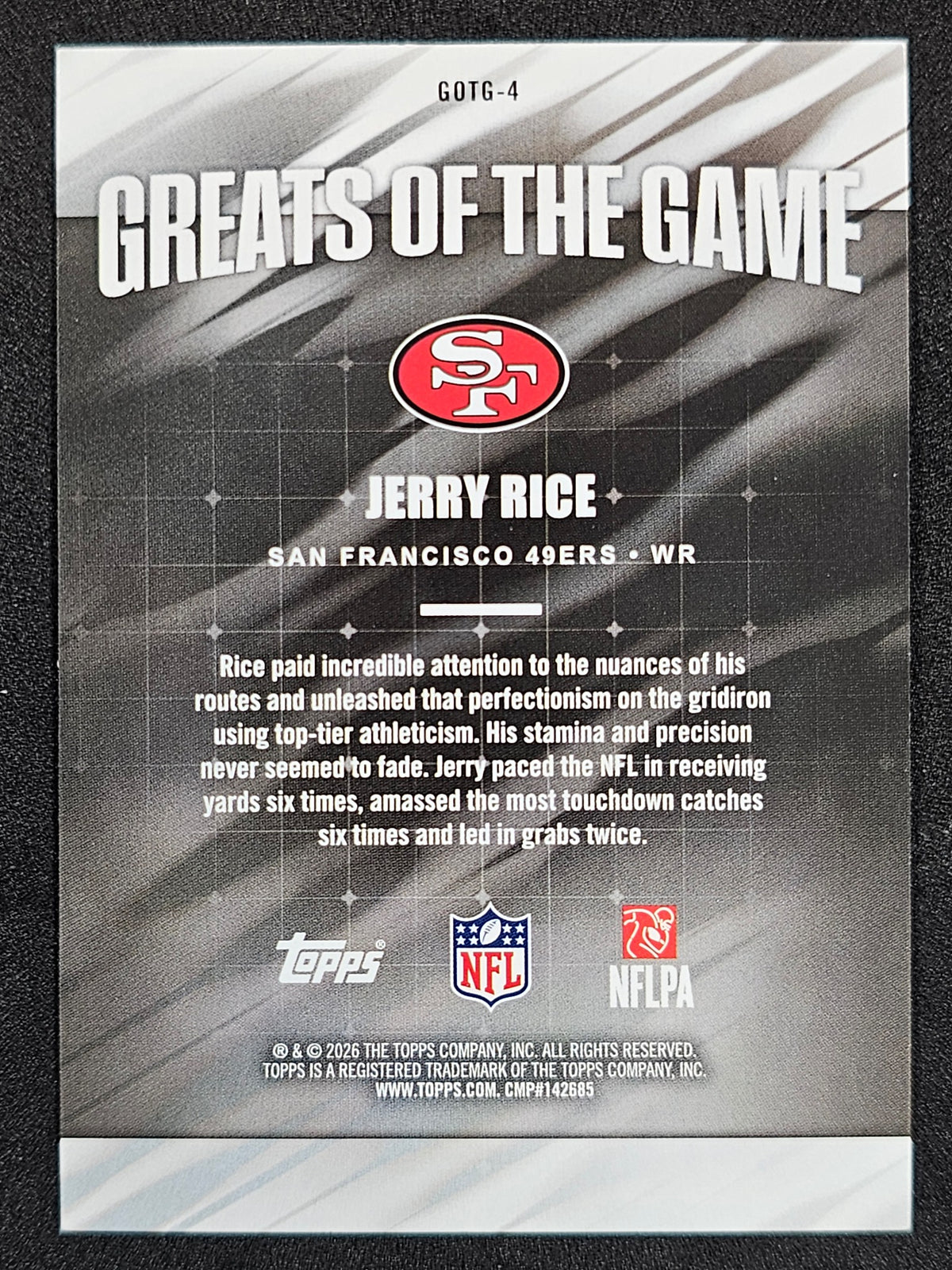 2026 Topps Flagship #GOTG-4 Jerry Rice Greats Of The Game